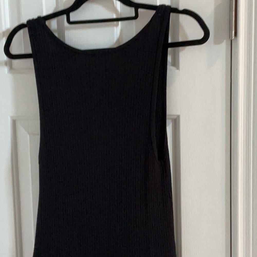 NWOT Beyond Yoga Jetsetter Black Ribbed Jumpsuit w/ Drawstring Waistband - Picture 11 of 12